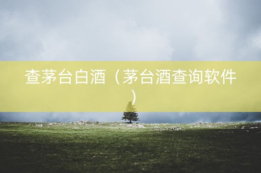 查茅台白酒（茅台酒查询软件）