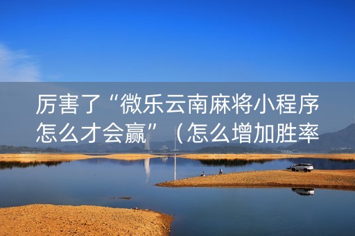 厉害了“微乐云南麻将小程序怎么才会赢”（怎么增加胜率)