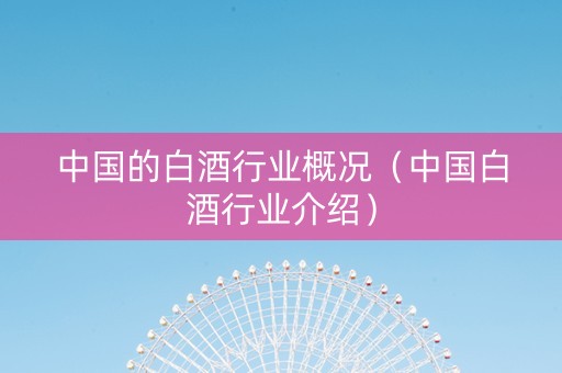 中国的白酒行业概况（中国白酒行业介绍）