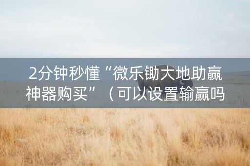 2分钟秒懂“微乐锄大地助赢神器购买”（可以设置输赢吗)