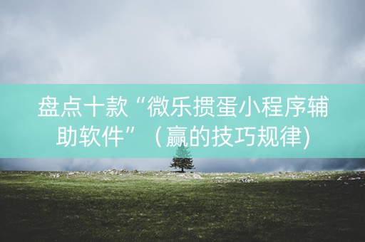 盘点十款“微乐掼蛋小程序辅助软件”（赢的技巧规律)