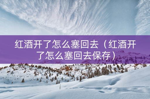 红酒开了怎么塞回去（红酒开了怎么塞回去保存）