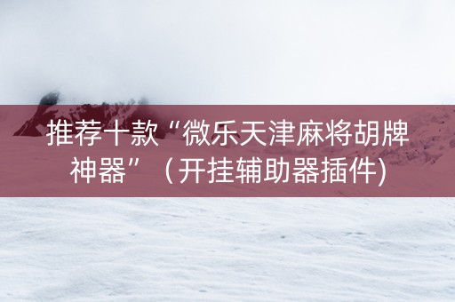 推荐十款“微乐天津麻将胡牌神器”（开挂辅助器插件)