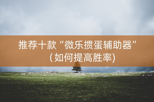 推荐十款“微乐掼蛋辅助器”（如何提高胜率)