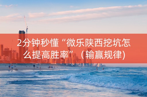 2分钟秒懂“微乐陕西挖坑怎么提高胜率”（输赢规律)