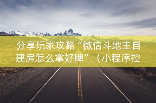 分享玩家攻略“微信斗地主自建房怎么拿好牌”（小程序控牌器)