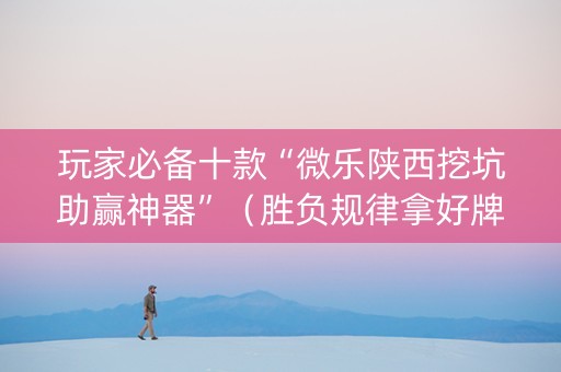 玩家必备十款“微乐陕西挖坑助赢神器”（胜负规律拿好牌)