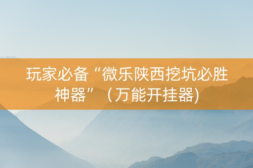 玩家必备“微乐陕西挖坑必胜神器”（万能开挂器)
