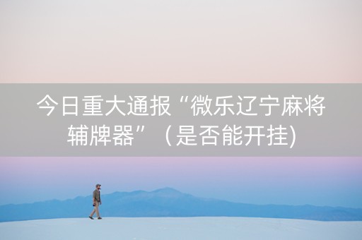 今日重大通报“微乐辽宁麻将辅牌器”（是否能开挂)
