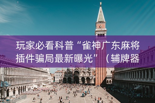 玩家必看科普“雀神广东麻将插件骗局最新曝光”（辅牌器插件购买)