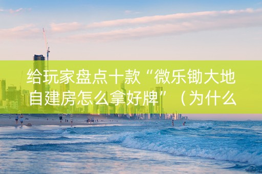 给玩家盘点十款“微乐锄大地自建房怎么拿好牌”（为什么有人一直赢)