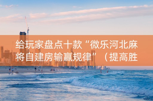 给玩家盘点十款“微乐河北麻将自建房输赢规律”（提高胜率软件)