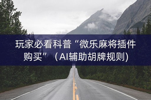 玩家必看科普“微乐麻将插件购买”（AI辅助胡牌规则)