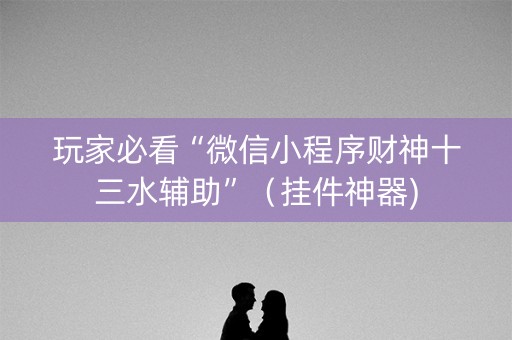 玩家必看“微信小程序财神十三水辅助”（挂件神器)