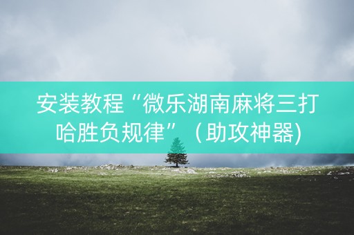 安装教程“微乐湖南麻将三打哈胜负规律”（助攻神器)