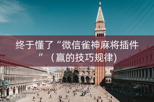 终于懂了“微信雀神麻将插件”（赢的技巧规律)