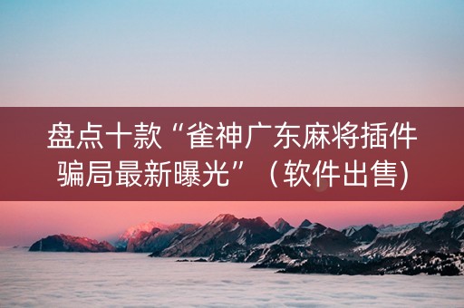 盘点十款“雀神广东麻将插件骗局最新曝光”（软件出售)