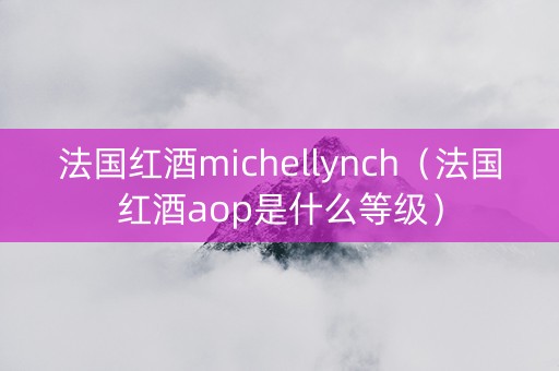 法国红酒michellynch（法国红酒aop是什么等级）