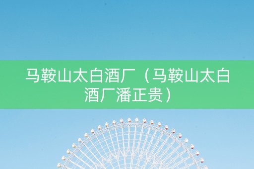 马鞍山太白酒厂（马鞍山太白酒厂潘正贵）