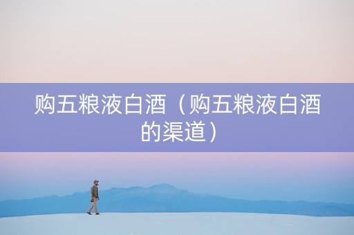 购五粮液白酒（购五粮液白酒的渠道）
