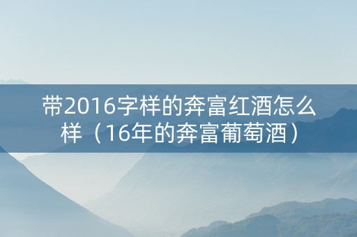 带2016字样的奔富红酒怎么样（16年的奔富葡萄酒）