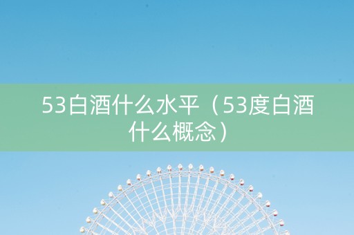 53白酒什么水平（53度白酒什么概念）