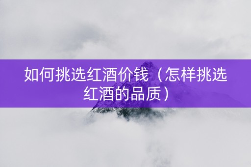 如何挑选红酒价钱（怎样挑选红酒的品质）