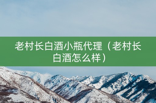 老村长白酒小瓶代理（老村长白酒怎么样）