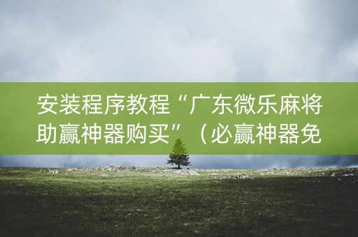 安装程序教程“广东微乐麻将助赢神器购买”（必赢神器免费安装)