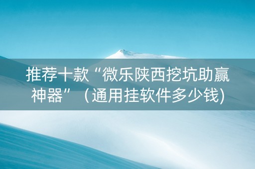 推荐十款“微乐陕西挖坑助赢神器”（通用挂软件多少钱)