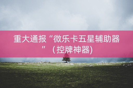 重大通报“微乐卡五星辅助器”（控牌神器)