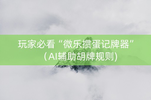 玩家必看“微乐掼蛋记牌器”（AI辅助胡牌规则)