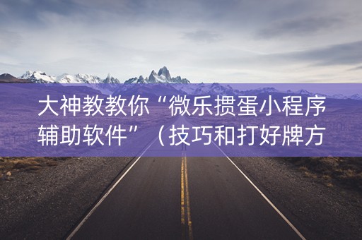 大神教教你“微乐掼蛋小程序辅助软件”（技巧和打好牌方法)