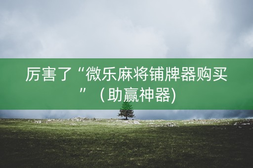 厉害了“微乐麻将铺牌器购买”（助赢神器)