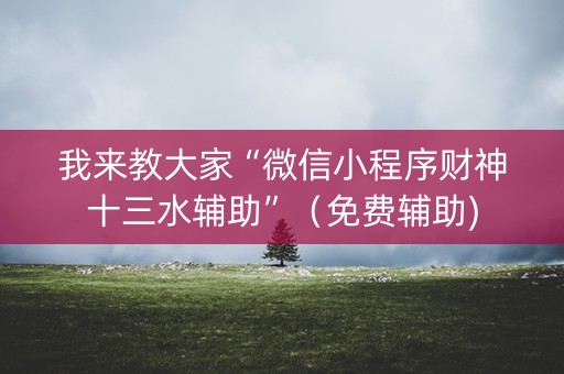 我来教大家“微信小程序财神十三水辅助”（免费辅助)