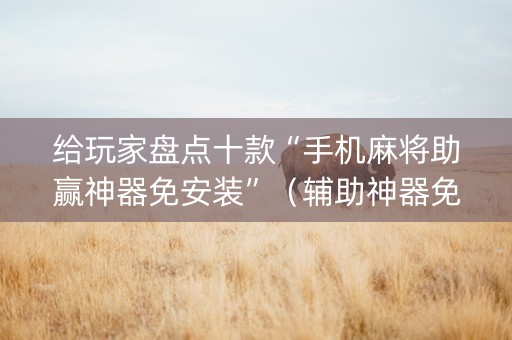 给玩家盘点十款“手机麻将助赢神器免安装”（辅助神器免费)