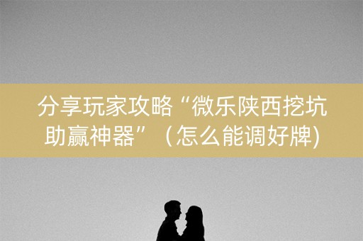 分享玩家攻略“微乐陕西挖坑助赢神器”（怎么能调好牌)