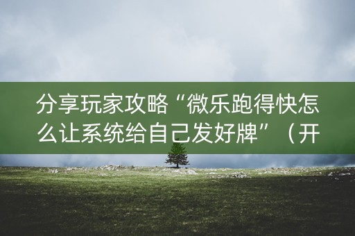 分享玩家攻略“微乐跑得快怎么让系统给自己发好牌”（开挂辅助脚本)
