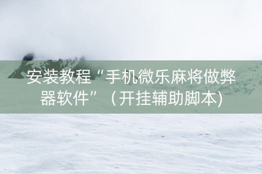 安装教程“手机微乐麻将做弊器软件”（开挂辅助脚本)