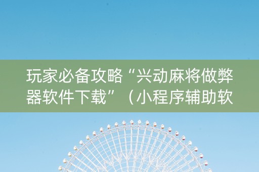 玩家必备攻略“兴动麻将做弊器软件下载”（小程序辅助软件)