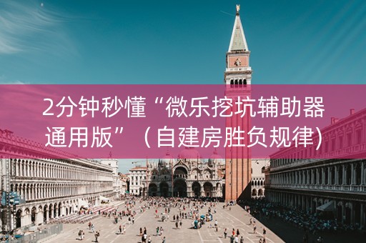 2分钟秒懂“微乐挖坑辅助器通用版”（自建房胜负规律)