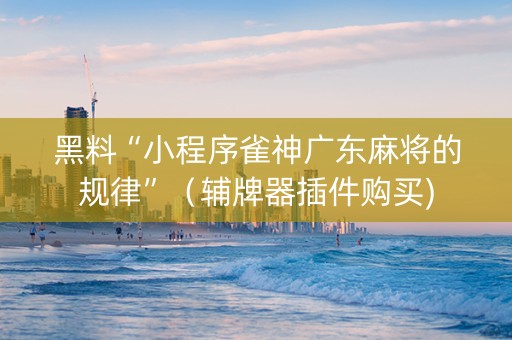 黑料“小程序雀神广东麻将的规律”（辅牌器插件购买)