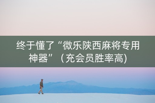 终于懂了“微乐陕西麻将专用神器”（充会员胜率高)
