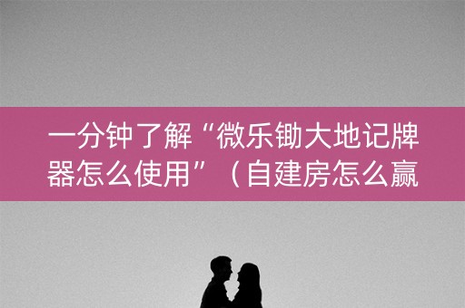 一分钟了解“微乐锄大地记牌器怎么使用”（自建房怎么赢)