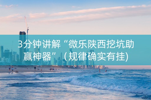 3分钟讲解“微乐陕西挖坑助赢神器”（规律确实有挂)