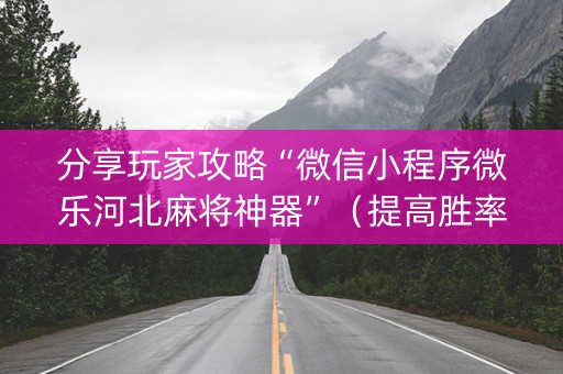分享玩家攻略“微信小程序微乐河北麻将神器”（提高胜率技巧)