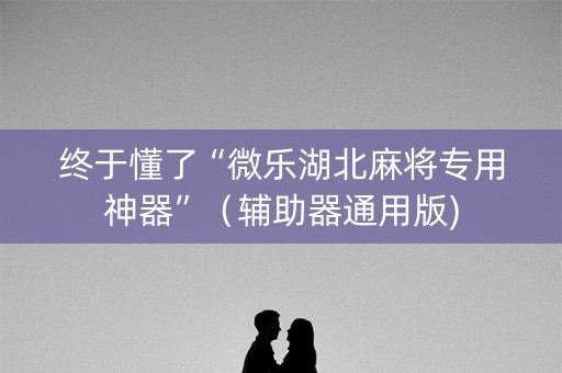 终于懂了“微乐湖北麻将专用神器”（辅助器通用版)