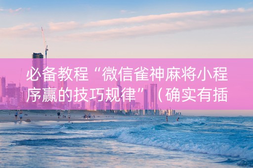 必备教程“微信雀神麻将小程序赢的技巧规律”（确实有插件吗)