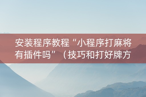 安装程序教程“小程序打麻将有插件吗”（技巧和打好牌方法)