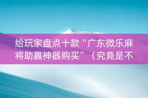 给玩家盘点十款“广东微乐麻将助赢神器购买”（究竟是不是有挂)